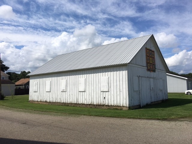 before barn painting barn, blue sky