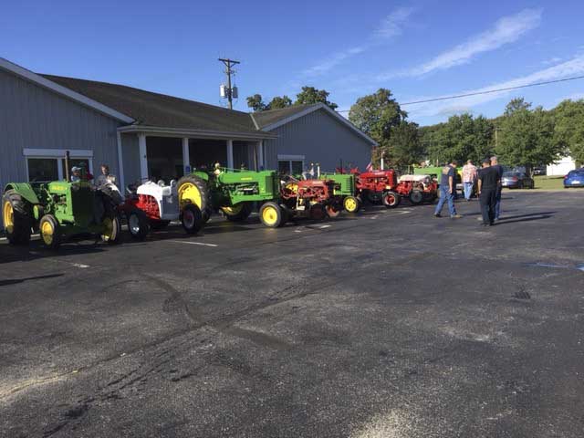 annual tractor parade tractors outsde
