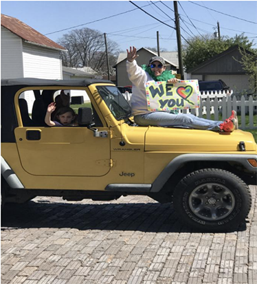 people on a car