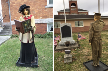 historical figures Figures displayed outside